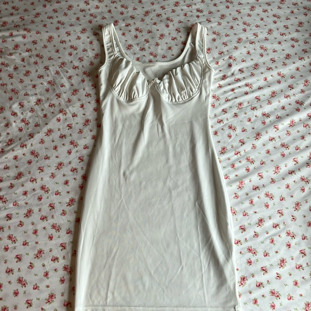 white mini dress with bow